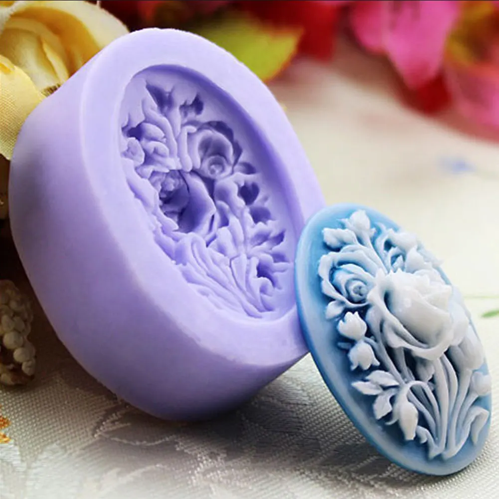 

Baking Silicone 3D Rose Flower Mold Fondant Cake Chocolate Sugarcraft Decorating Candy Pastry Oval Mould