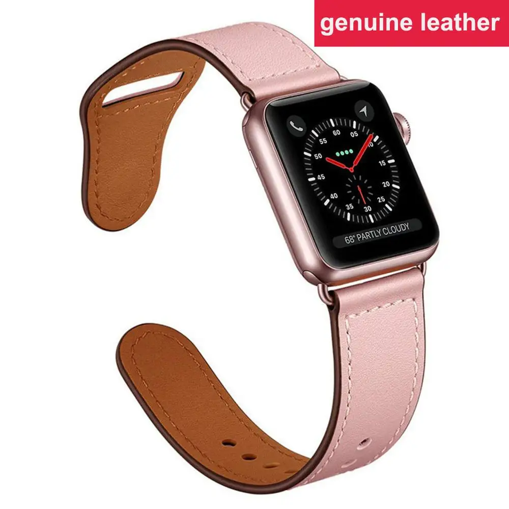 100% натуральная кожа петля ремешок для apple watch браслет SE настоящая 38 мм 40 iwatch 6/5/4/3/2/1