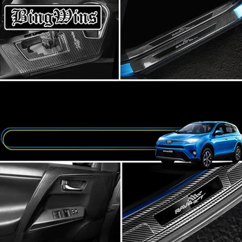 

Car styling For Toyota RAV4 16-19 Stainless steel Car threshold Welcome pedal Rear guard inner armrest car stickers