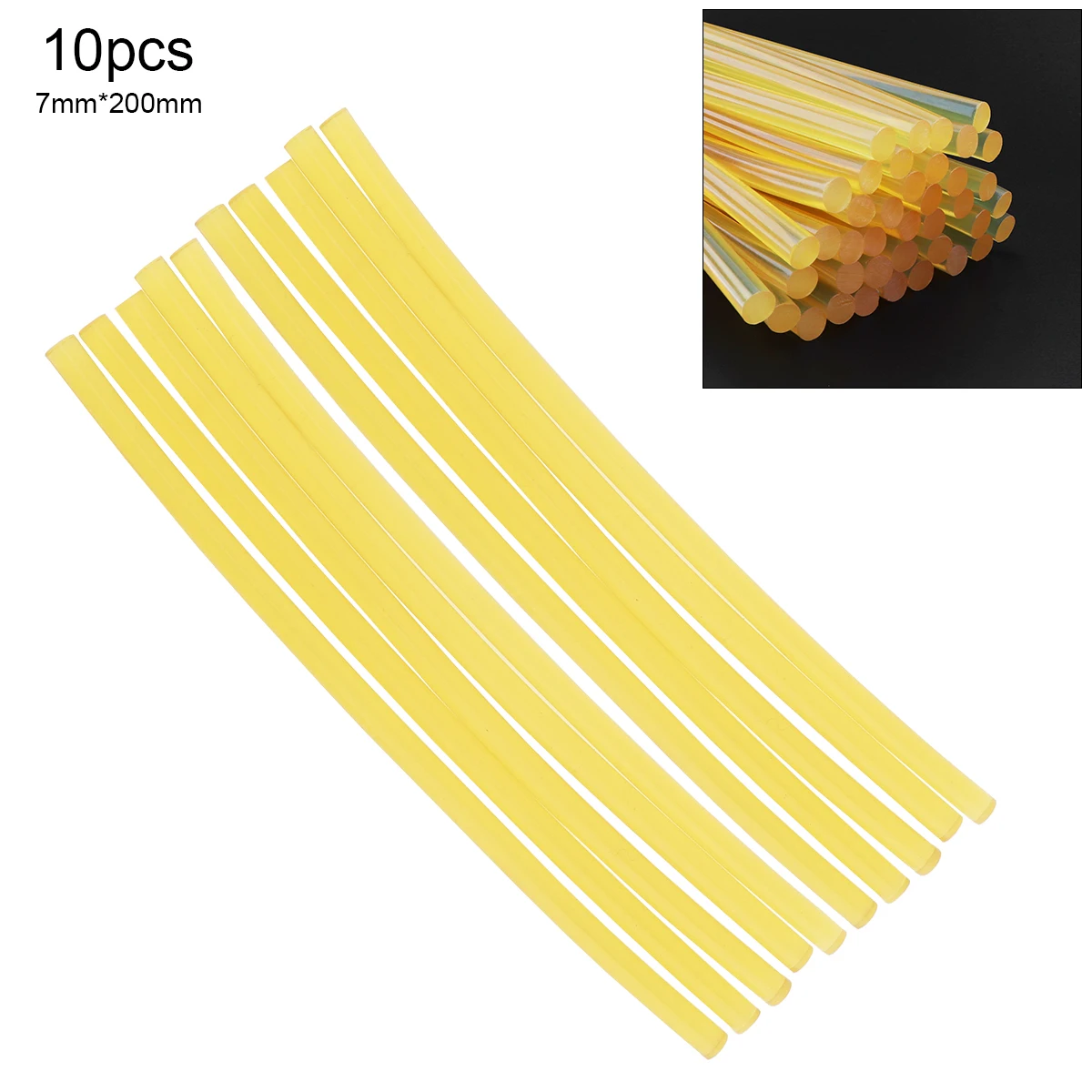 10pcs/set 7mmx200mm Transparent Yellow Strong Viscose Hot Melt Gun Glue
