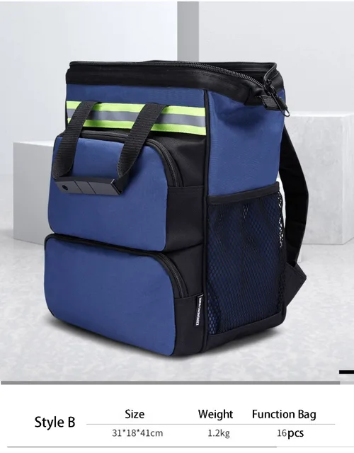 Bolsa de herramientas para electricista, mochila para herramientas de  servicio pesado, organizadores de mochilas para herramientas, mochila de  trabajo con múltiples bolsillos (azul) 1 pieza LingWen 9024735457657