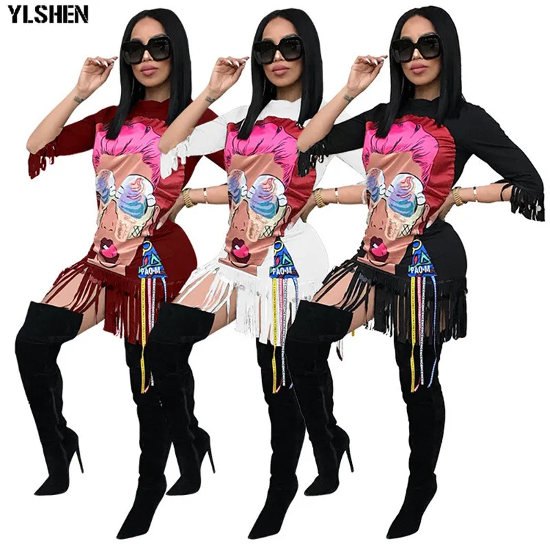 2020 Summer T Shirt Tee Dress Women V-neck Half Sleeve Cartoon Letter Print Slim Fashion Classic Above Knee Mini Dresses Outfits 09