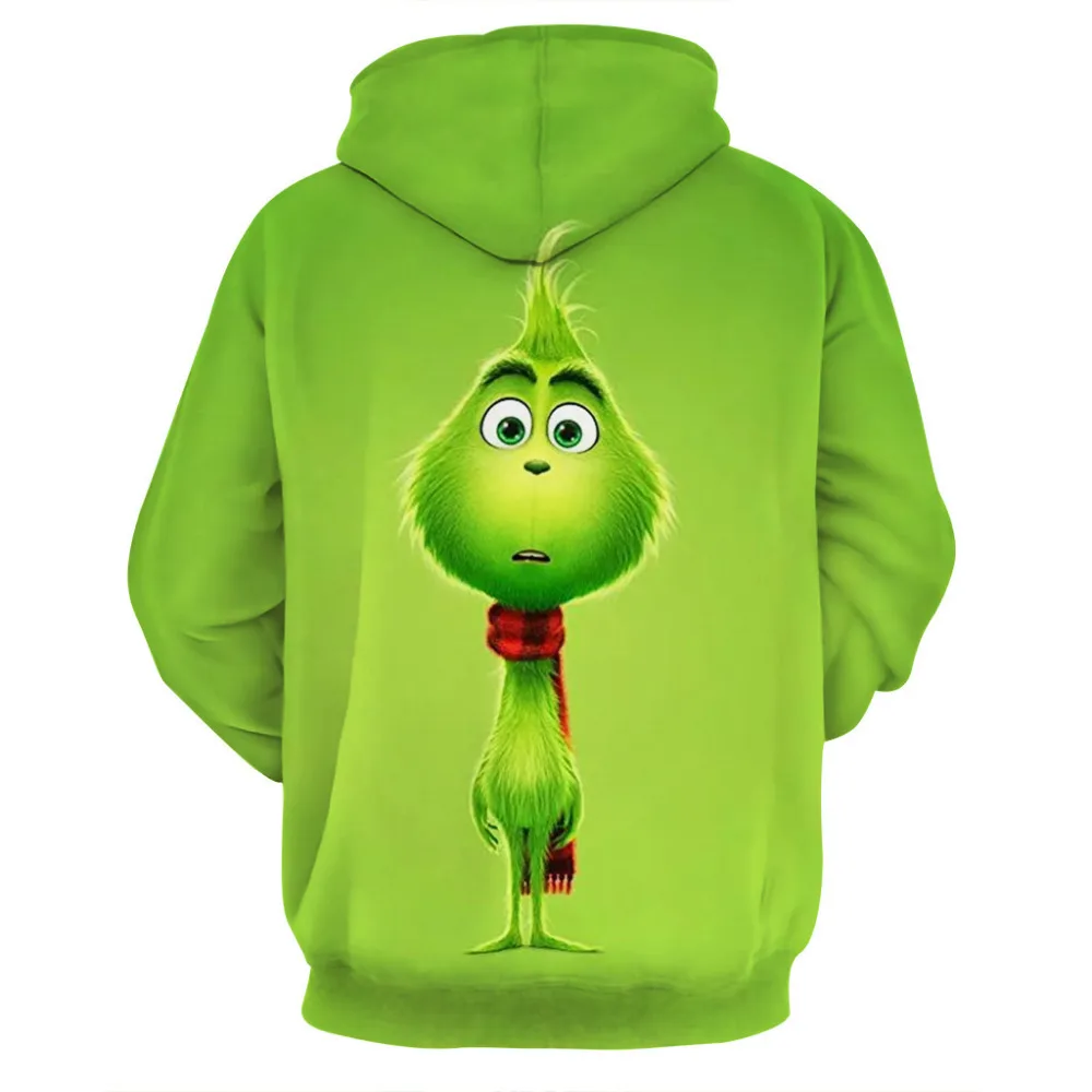 Толстовка Grinch 3D с капюшоном, Толстовка для мужчин и женщин, забавная толстовка на молнии, Рождественские толстовки Grinch, пальто с рисунком, спортивный костюм
