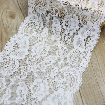 

(3 meters/lot) 17cm white elastic lace Fabric French hollow underwear stretch lace Trim DIY