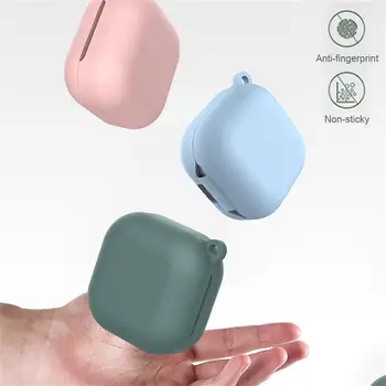

Silicone Earphone Case For Samsung Galaxy Buds Live Thickened Anti-fall Shockproof Earbuds Protective Cover Shell with Carabiner