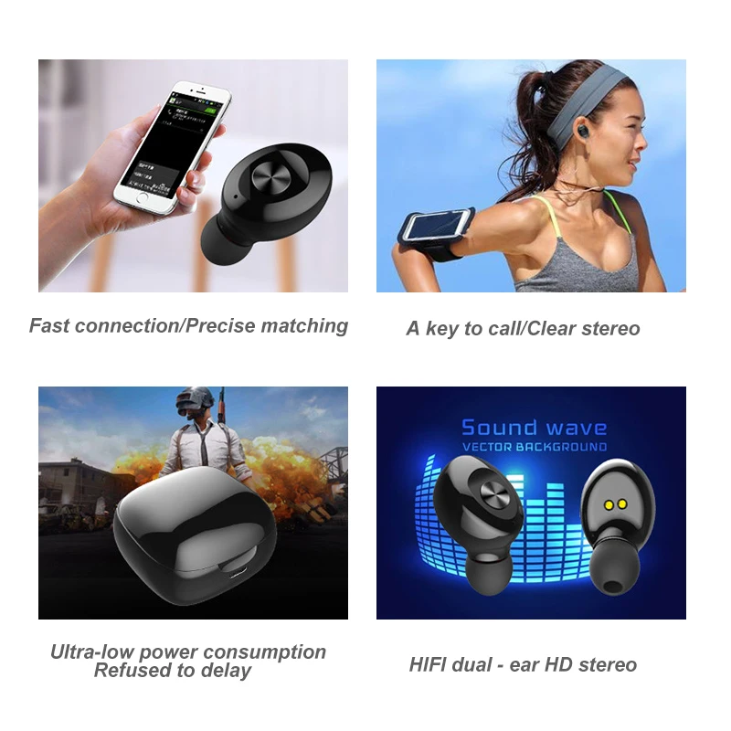 Новейшие TWS Bluetooth наушники 5,0 стерео беспроводные наушники HiFi Звук спортивные наушники громкой связи игровая гарнитура с микрофоном для телефона