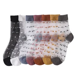 Summer Spring New Design Thin Socks Fashion Style Cute Tube Women Nylon Silk Socks Transparent Socks Women
