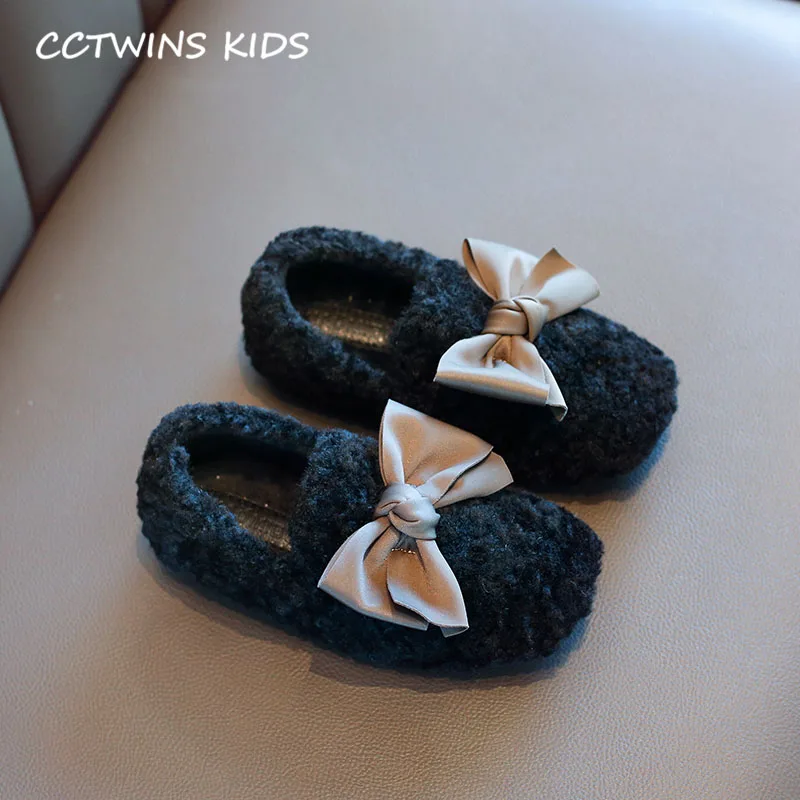 CCTWINS/детская обувь; коллекция года; Сезон Зима; Детские модные вечерние туфли принцессы на плоской подошве; Детские лоферы с бабочками; слипоны для девочек; LM2079 - Цвет: Thin Black