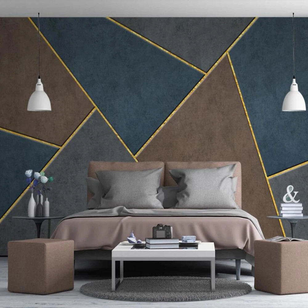 Milofi custom 3D wallpaper mural Nordic personality abstract geometric light luxury background wall living room bedroom decorati