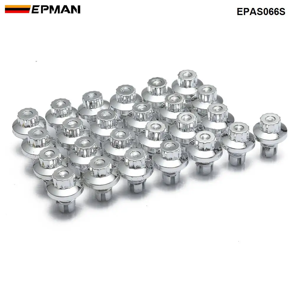 Серебристый EPMAN-25 шт./лот пластиковые колеса заклепки подходит AH Ds серии колеса Крышка колесных дисков винт болт шины EPAS066G - Название цвета: Серебристый