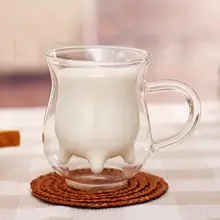 300 мл прозрачная двойная стенка Молоко Кофе сок вода термостойкая стеклянная чашка