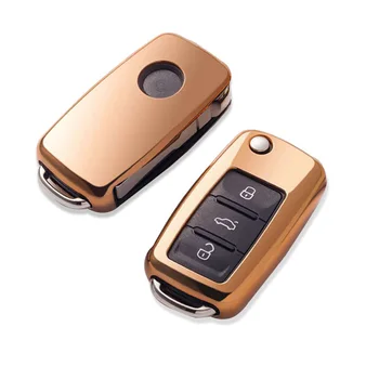 

10x Car Key Case Cover for vw Passat B5 B6 B7 Touran Golf Gti mk4 Polo Bora Beetle cc Tiguan Car Soft TPU Protection Key Shell