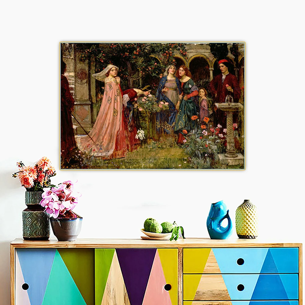 Citon William Waterhouse Зачарованный Сад 》 картина маслом на холсте художественный постер Настенный декор | Отзывы и видеообзор