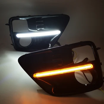 

CSCSNL 1 Pair Car LED DRL Daytime Running Light Yellow Turning Style Relay Waterproof For Subaru WRX 2015 2016 2017