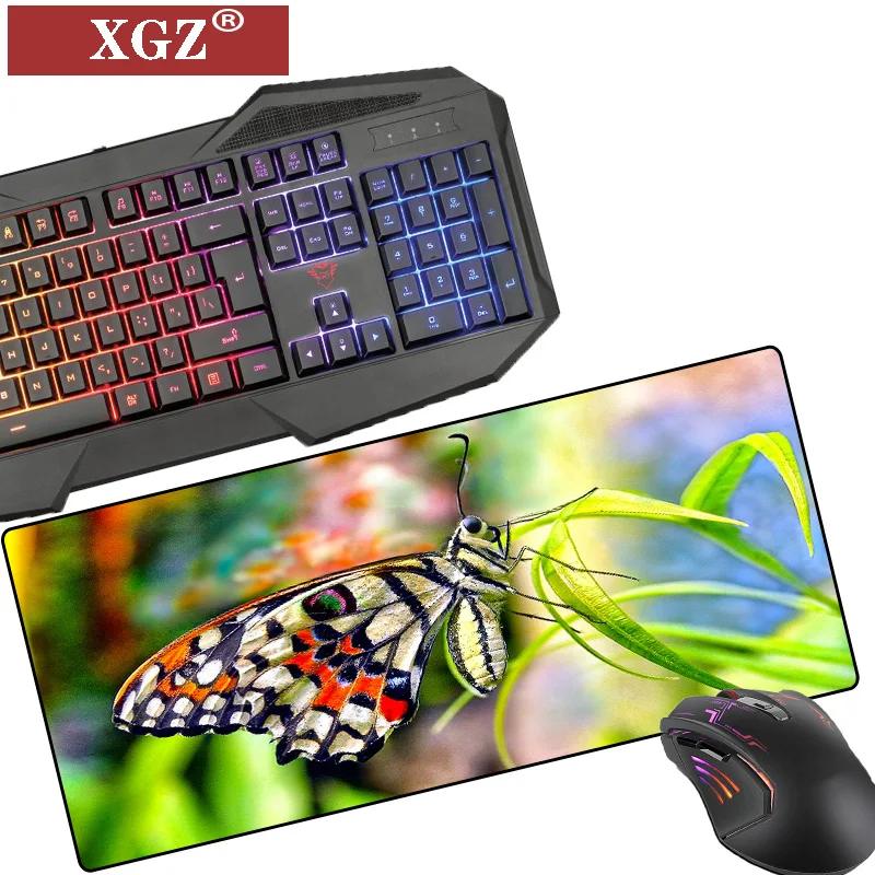 

XGZ Colorful Butterfly Mouse Pad Is Suitable for Desk Pad, Eye Protection, Comfortable Non-slip Computer Game Player Pad Rubber