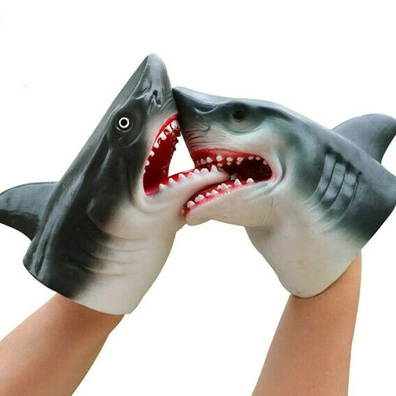 1Pc Cute Shark Animal Hand Puppet Gloves Figure Toy Kid Stories Telling Supplies 