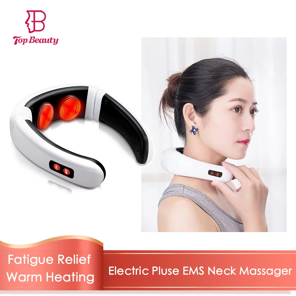 

Electric Neck Massager Pulse Back Shoulder Neck Massager Heating Pain Relief Health Care Cervical Vertebra Relaxation Machine