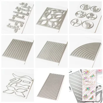 

Artistic bows Diagonal Stripes Background Rainbow Phrase-hello Metal For DIY Scrapbooking Decoration Embossing Card Craft New