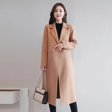 Высококачественное двустороннее шерстяное пальто для женщин, длинное осенне-зимнее новое шерстяное пальто, женское Новое Элегантное