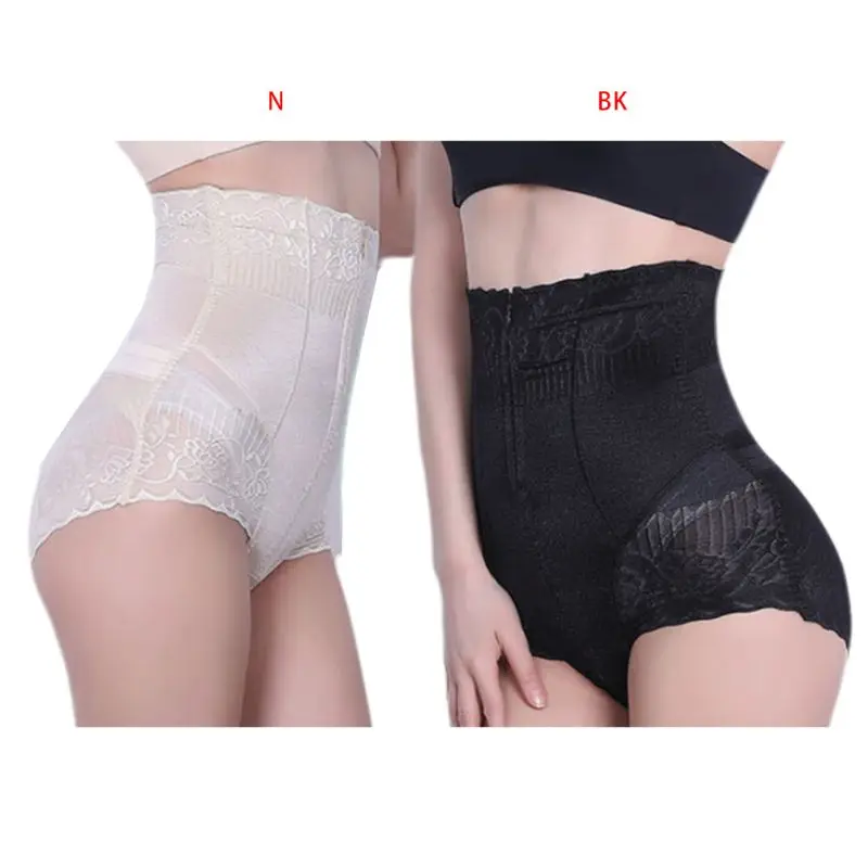 Женские Бесшовные Цветочные кружевные Утягивающие трусы с высокой талией