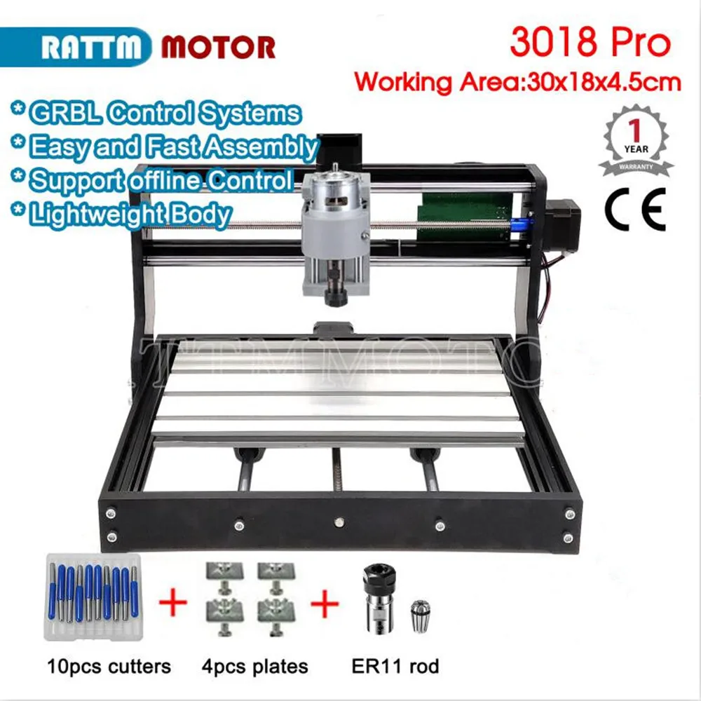 Лазерный гравировальный станок с ЧПУ GRBL control 3 Axias 3018 pro DIY 30x18x4 5 см