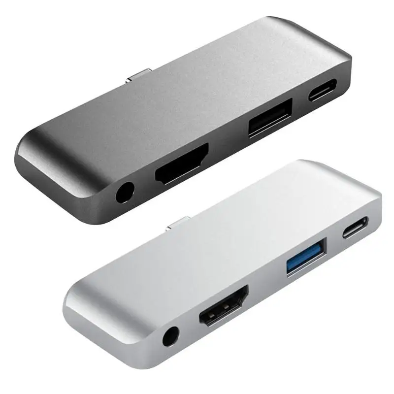 Durable Type-C Docking Station Wear-resistant Type-C to 3.5mm Audio Jack HDMI USB3.0 Docking Station HUB Converter Adapter