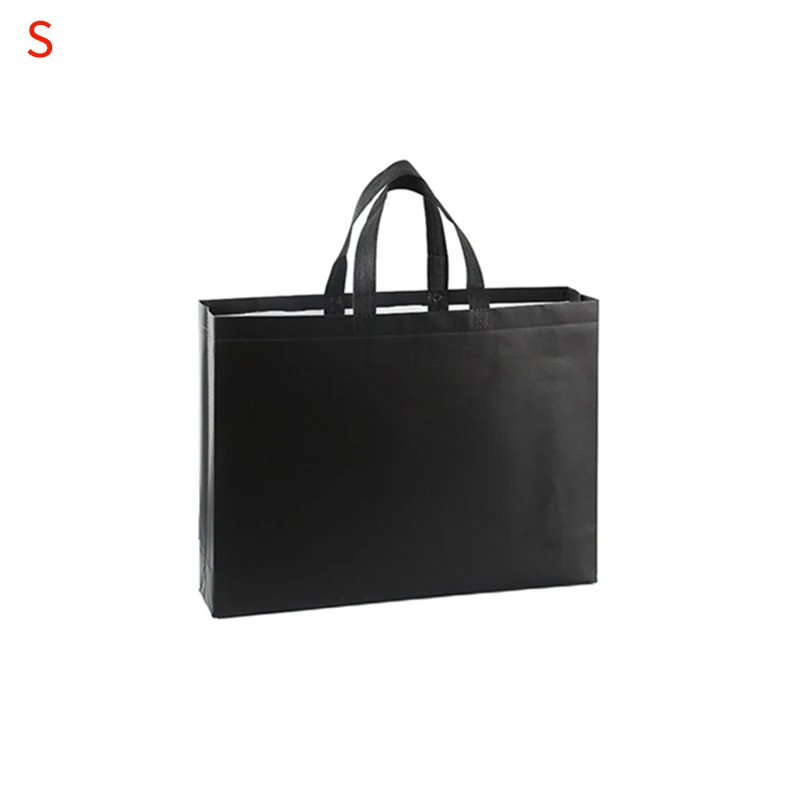 Черный S/M/L Женская Складная сумка для покупок, одноцветная переносная Эко сумка, тканевая Нетканая сумка для покупок, тканевая сумка, многоразовая сумка, горячая распродажа - Цвет: Черный