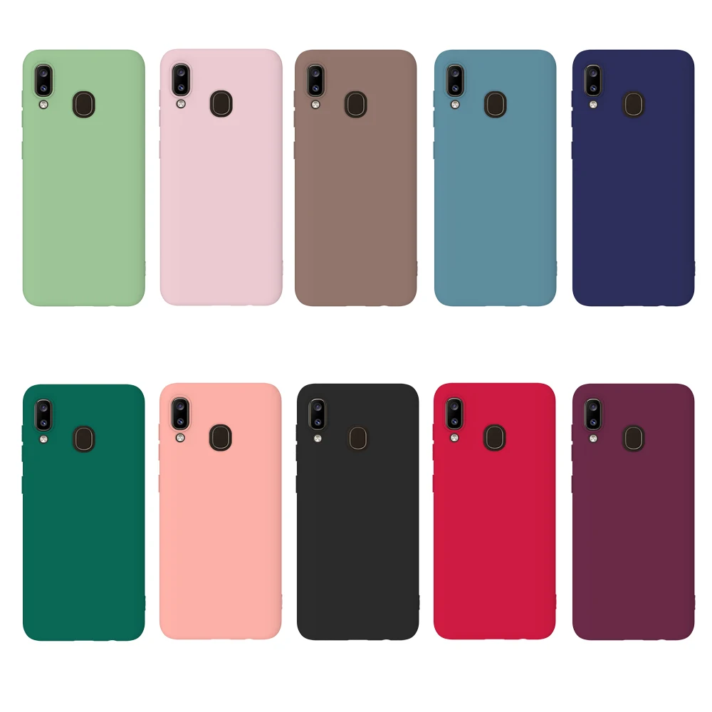 Soft Matte Silicone TPU Phone Case - Solid Color Protective Cover