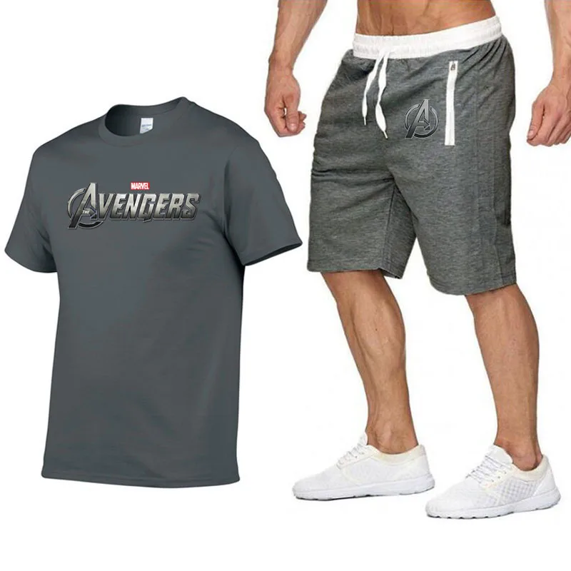 Hot Product new marvel film avengers league  t shirt shorts men letter printed summer suits casual tshirt men  clothing streetwwar tops  mal