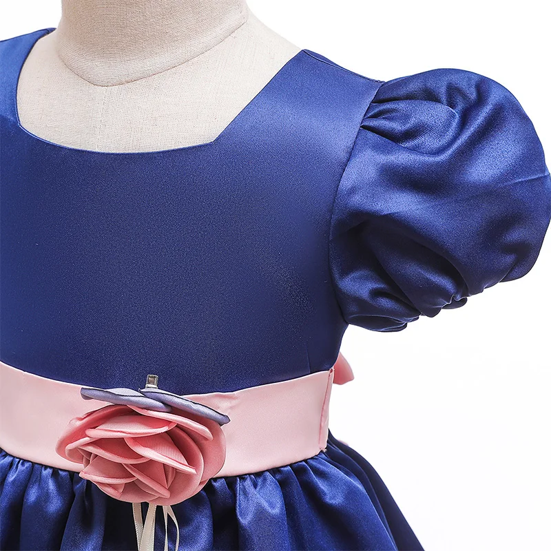 Детское нарядное платье-пачка с цветочным рисунком для девочек, детское торжественное платье для девочек на свадьбу, костюм принцессы для первого причастия