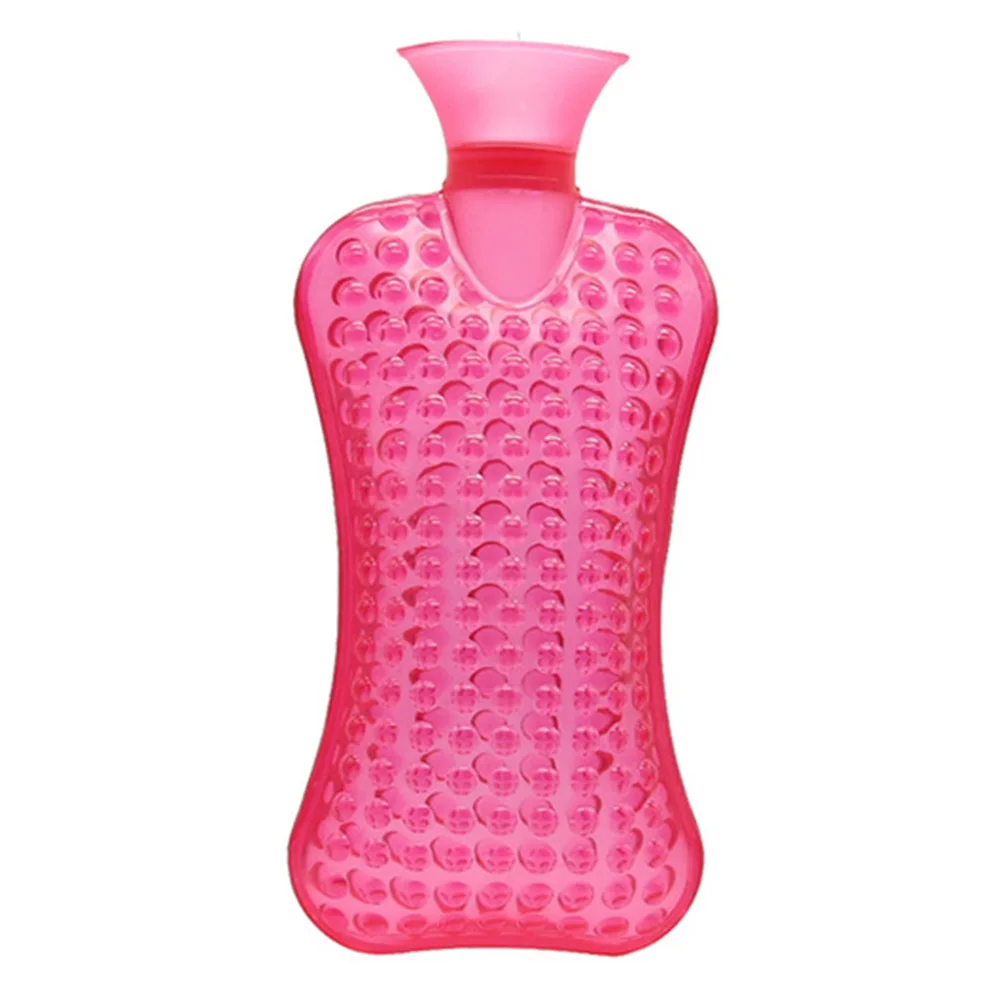 Тепловой Пакет Карманный утолщенный наполненный водой ПВХ взрывозащищенный прозрачный ручной теплый обезболивающий Домашний Прозрачный грелка - Цвет: Розовый