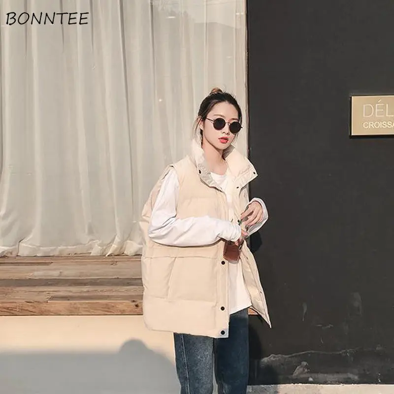Vests Waistcoats Women Sleeveless Simple Oversized Sweet Ulzzang Students Korean Style Womens Harajuku All-match Outwear Stylish | Женская