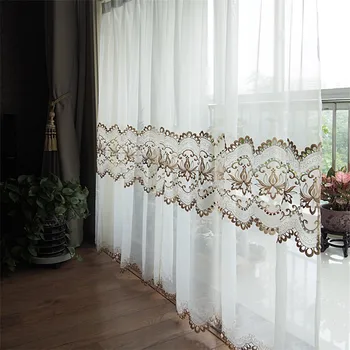 

Free Shipping romantic draipes curtain partition curtain elegance flower classical curtains for Living room window decoration