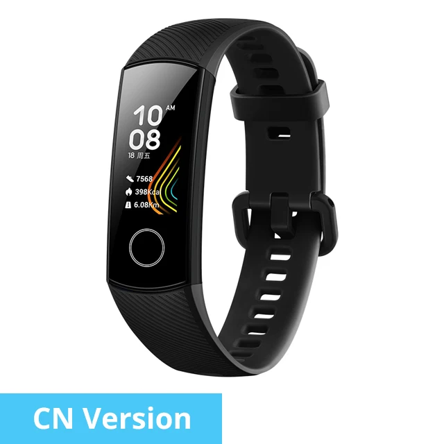 Huawei Honor band 5 глобальная версия smartband AMOLED huawei smartwatch heart rage ftness трекер сна swiming sport trakcer gps - Цвет: China Version Black