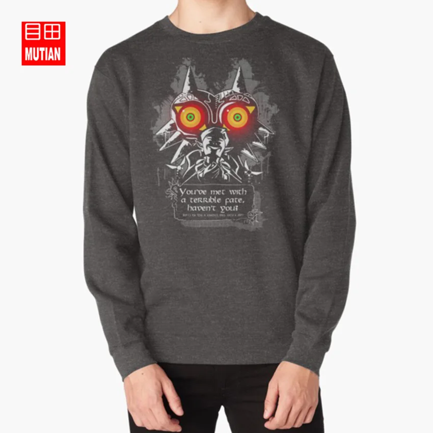 Majoras Mask-футболка со страшной фатой; толстовки с капюшоном; zelda majora mask majoras mask legend of zelda - Цвет: darkgrey-sweatshirt