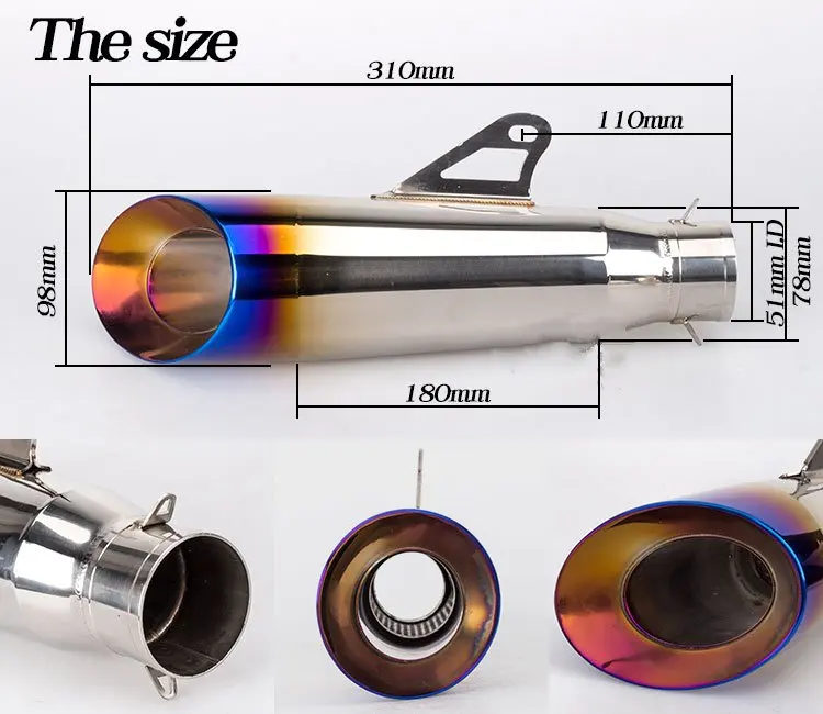 Универсальный 36 мм-51 мм модифицированный мотоцикл выхлопной глушитель выхлопной трубы FZ6 YZF R1 R6 R3 MT07 zx6r z800 z900 mt09 fz09 gsxr750 cbr300