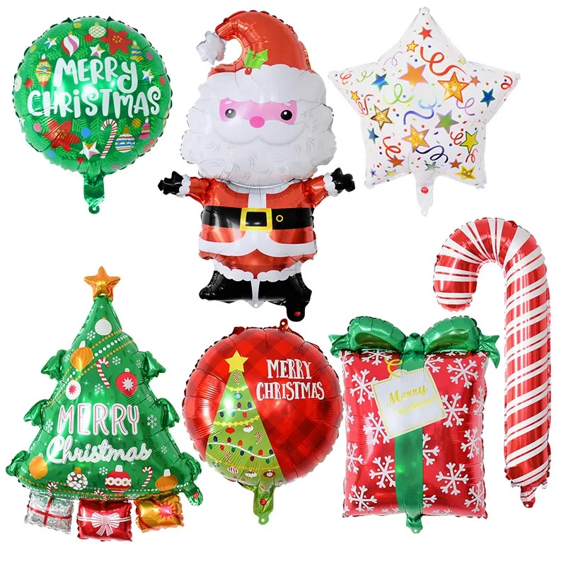 

5pcs/set Merry Christmas Foil Balloons Christmas Tree Santa Claus Ballon Decoration for Home New Year Xmas Party Supplies Globos