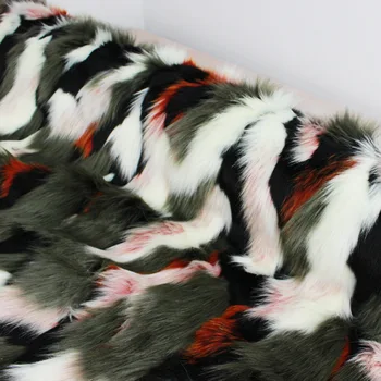 

160*100cm colorful jacquard lining fluffy fourrure artificial plush faux fur fabric for coat case vest fausse fourrure tissu
