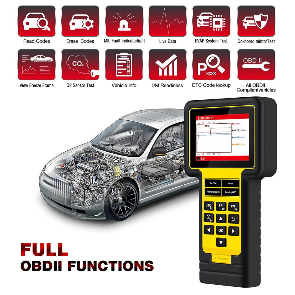 Thinkcar Thinkscan 600 ABS/SRS OBD2 сканер TS600 oil/TPMS/EPB Сброс считыватель кодов PK CR619
