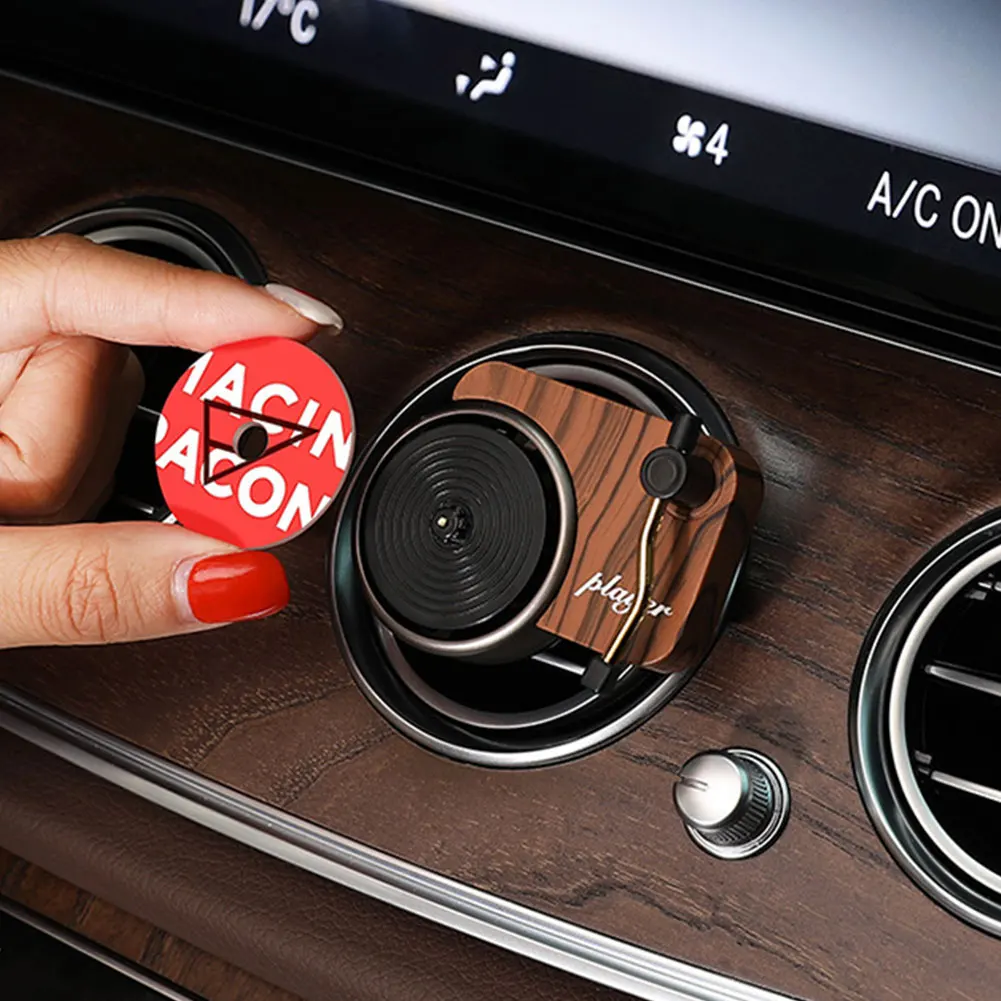 Car Perfume Vintage Mini Record Player Shape Interior Decoration Air Vent Fragrance Diffuser Aromatherapy Freshener Universal