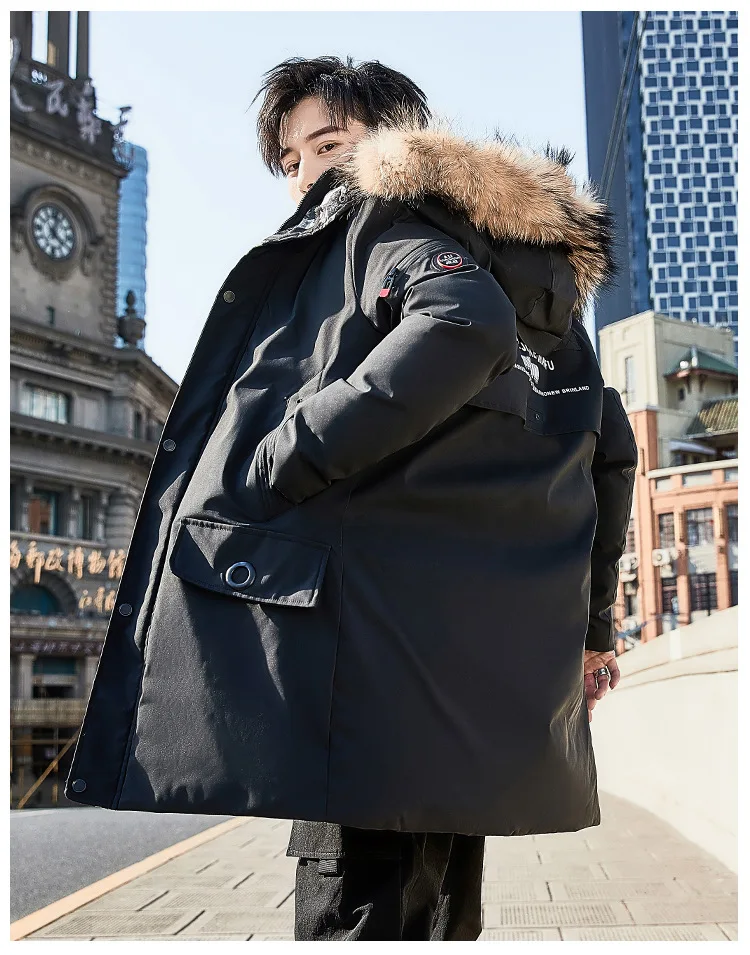 Новые зимние длинные куртки мужские пальто 8XL Повседневная теплая Толстая куртка с меховым воротником мужские парки Новая роскошная верхняя одежда водонепроницаемая парка пальто