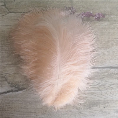 100pcs/lot 10-12 inches fluffy soft ostrich feathers pure white feather for craft ostrich plumes wedding party decoration - Цвет: Шампанское