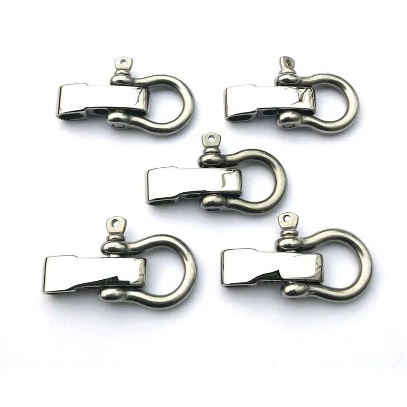

5pcs Zinc alloy O Shape Shackle + 4 Holes Adjuster for Outdoor Camping Hiking Survival Rope Bracelets Buckle Carabiner Accessory