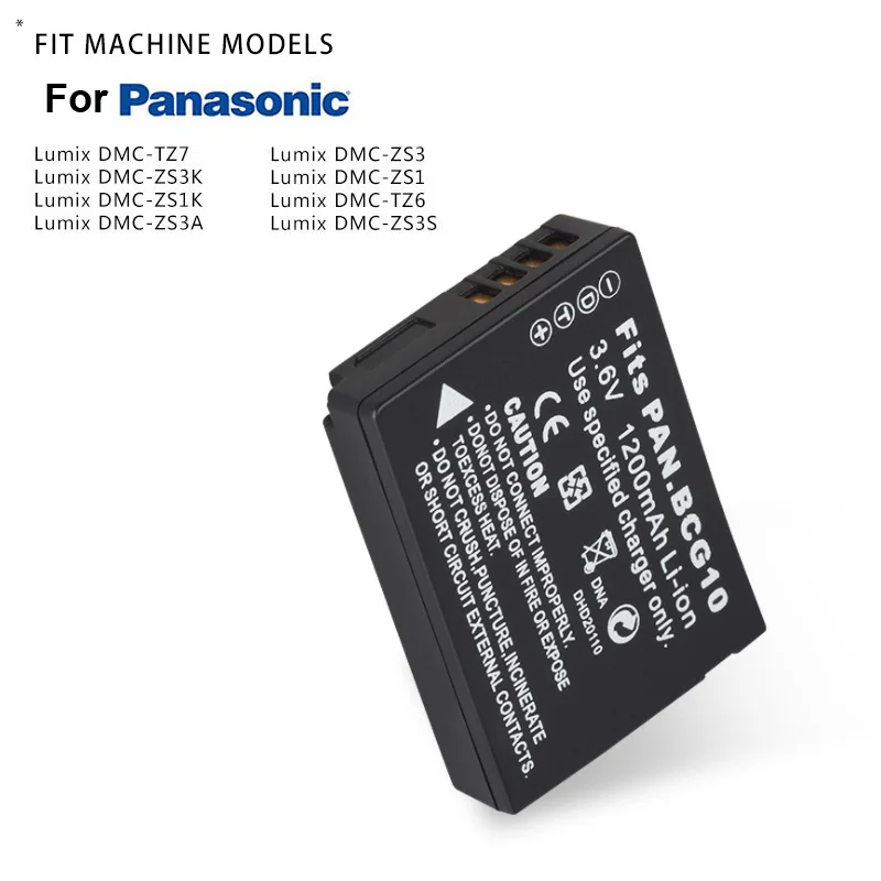 1 шт. 3 6 В 1200 мАч аккумулятор камеры для Panasonic Lumix DMW BCG10 BCG10E DMC 3D1 TZ7 TZ8 TZ10 DMCTZ19|Цифровые