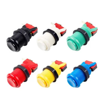

6x American Style Standard Arcade Buttons Switchable Happ Type 30mm Push Button 187" (4.8mm) terminal for Jamma Mame Kit Parts