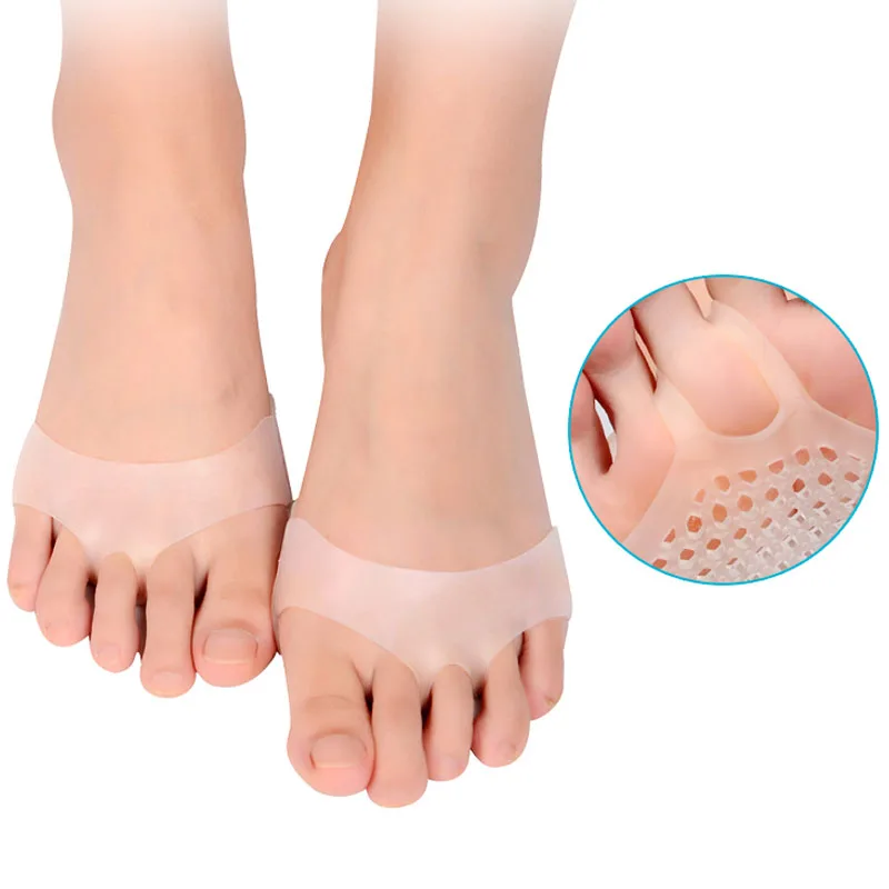Silicone Soft Forefoot Pads Women High Heel Shoes Slip Resistant Protect Pain Relief Orthotics Breathable Foot Care Tool 1Pair forefoot pads