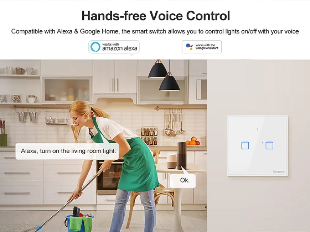 SONOFF Tx T0 US/EU/UK 1/2/3 Wi-Fi настенный светильник переключатель Панель сенсорный экран/Голосовое управление/приложение Управление Eweilink интеллектуальная Автоматизация дома Alexa IFTTT