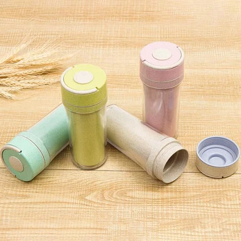 

1pc Wheat Straw Fiber Cup Double-Layer Water Cup Portable Portable Student Plastic Coffee Hot Drink Cup