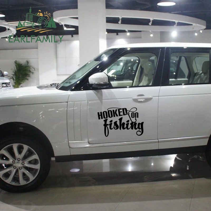 EARLFAMILY 58 см x 38 7 забавная виниловая наклейка с крючками на рыбалке автомобильная