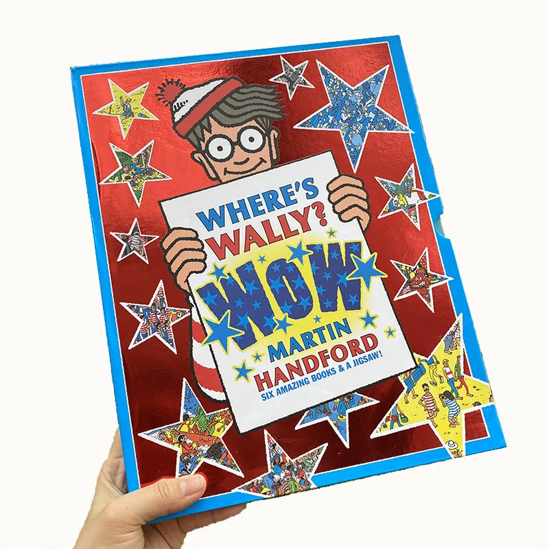 6 uds de gran tamaño A4 libros en inglés ¿dónde está Wally niños observación de visión se tren encontrar con rompecabezas de regalo para los niños, la infancia